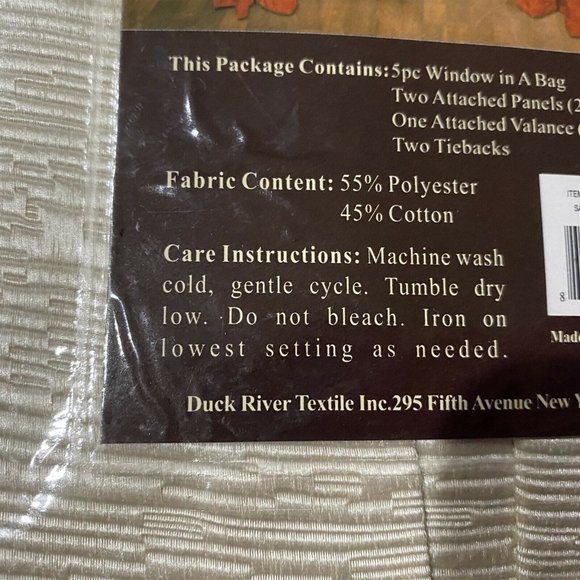 Duck River Textiles Window in a Bag Curtain Set SARATOGA color champagne 84" - Picture 3 of 7